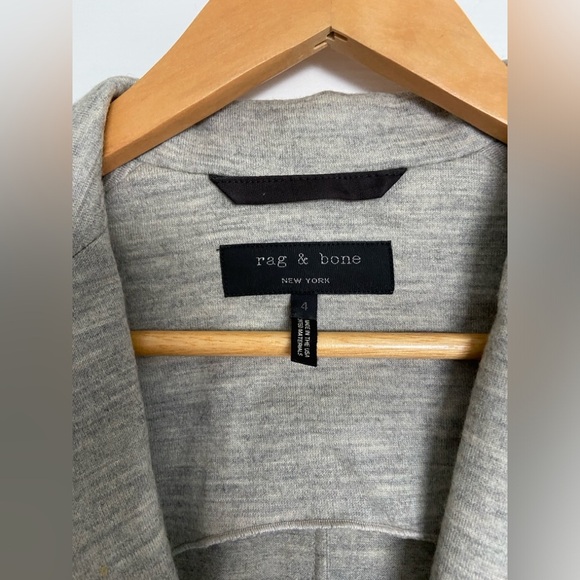 Rag And Bone Gray Wool Jersey Blazer Jacket Size 4 100% Wool - Picture 5 of 5